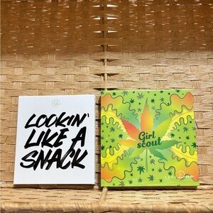 Lookin' Like a Snack & Girl Scout Eyeshadow Palettes - White & Neon Green